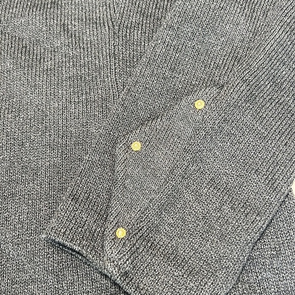 St. John Collection Knit Blazer Gray with Gold Accents Size 10 - Picture 4 of 11